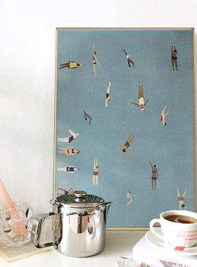 奶油风现代抽象玄关装饰画