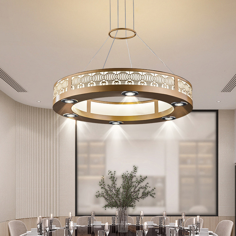 新中式餐厅包间吊灯圆形创意酒楼饭店餐饮包厢吊灯菜馆包房客厅灯,淘宝优惠券,粉丝福利购,淘宝优惠卷