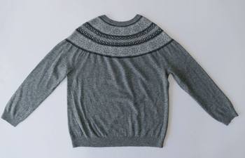 ຮູບແບບແມ່ຍິງ Han Yangrong ການຄ້າຕ່າງປະເທດສົ່ງອອກຫາງສິນຄ້າຍີ່ປຸ່ນ retro ບາງໆ Fair Isle ແບບ jacquard Ferris ລໍ້ sweater