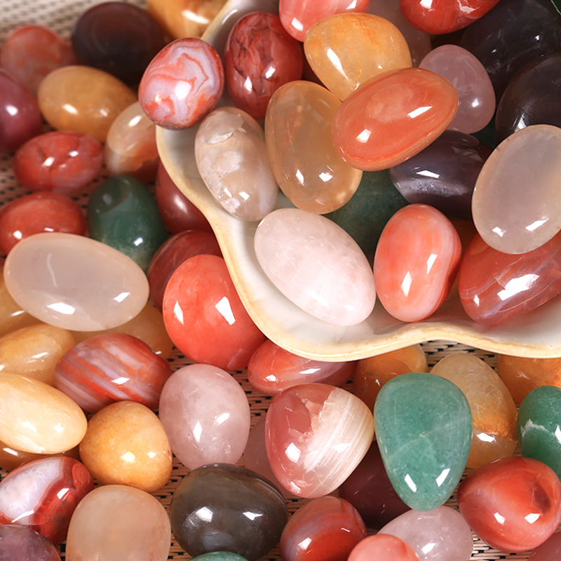 南京雨花石鱼缸造景石小石头水族五彩石水培花盆天然鹅卵石水草缸 - 图2