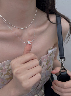 S925纯银流星雨锆石项链