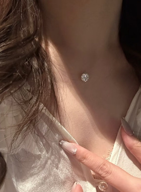 小众极简人鱼之泪隐形鱼线项链