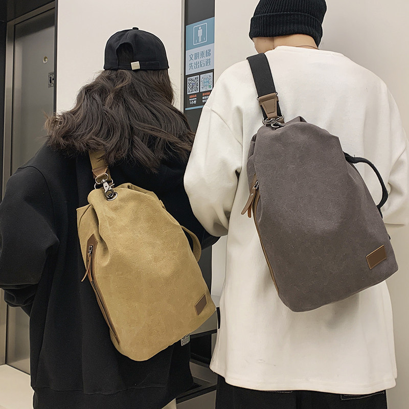 帆布包女休闲复古大容量多功能斜挎包时尚小背包胸包男学生单肩包,淘宝优惠券,粉丝福利购,淘宝优惠卷