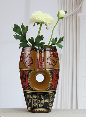 富贵平安客厅摆件彩陶祝福中国风