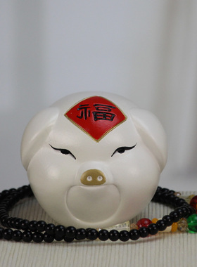 可爱猪小摆件陶瓷工艺品名片夹