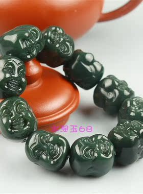 笑佛十八罗汉男女款新疆和田玉