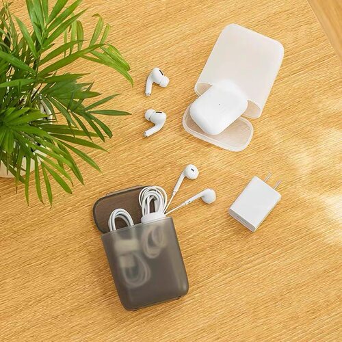 便携随身充电器收纳盒多功能耳机数据线整理盒神器桌面集线理线盒 - 图2