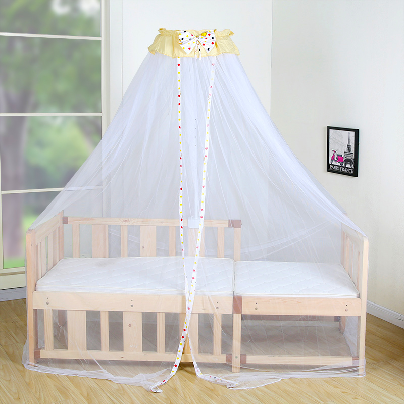 婴儿床儿童床加密蚊帐带支架全罩式通用新生宝宝防蚊罩落地可升降