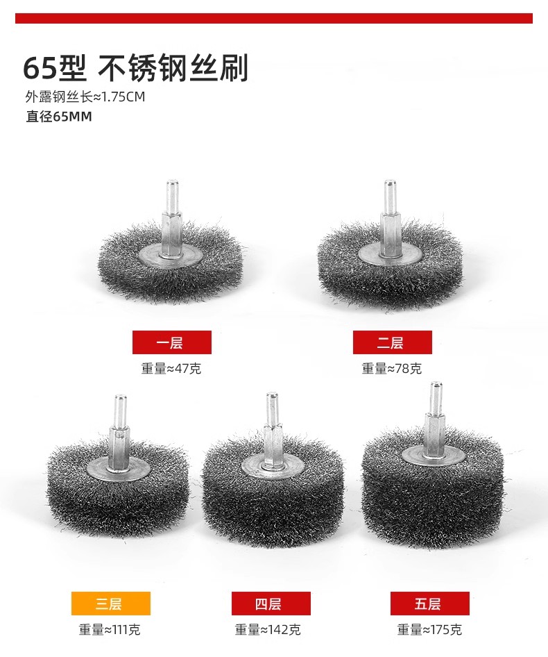 Rust-removing wood carving stainless steel brush with handle electric wire brush