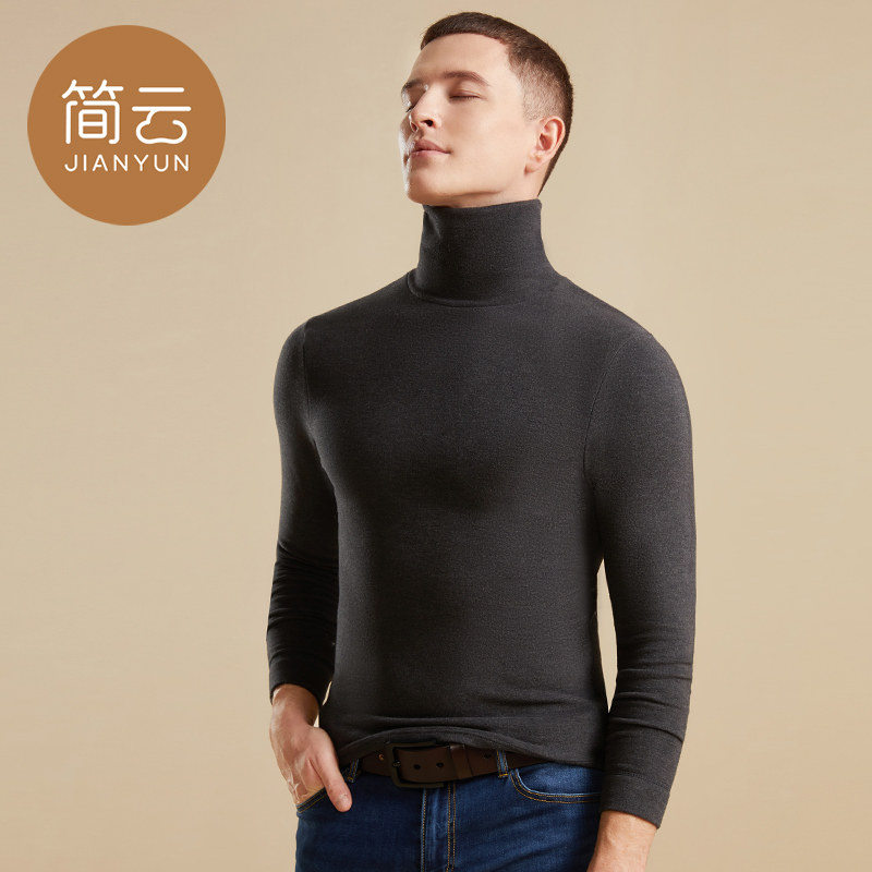 简云半高领德绒男士秋衣加绒打底衫 简云T恤
