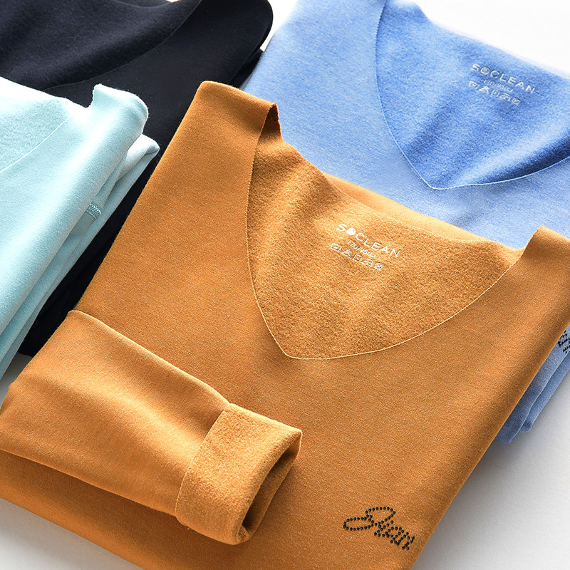 男士德绒无痕保暖内衣套装加厚秋衣 简云保暖套装