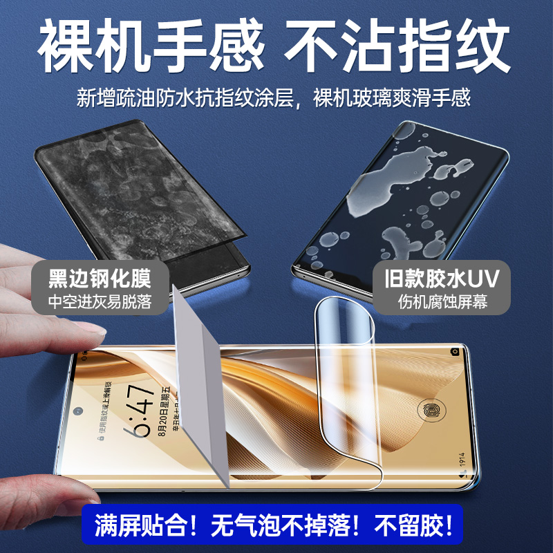 适用opporeno10手机膜10pro水凝膜10pro十钢化膜适用oppo reno的新款+全包5g全屏覆盖曲面曲屏por保护软贴膜 - 图3