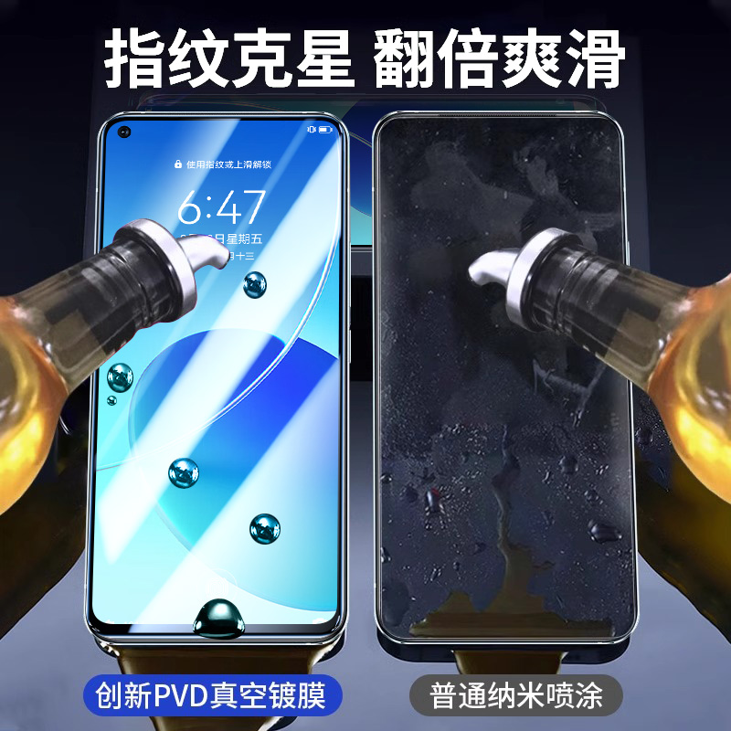 适用opporeno6钢化膜适用oppo/reno6手机膜的全屏新款高清防指纹opp0pp0ppo护眼抗蓝光5g防摔防爆六保护贴膜 - 图1