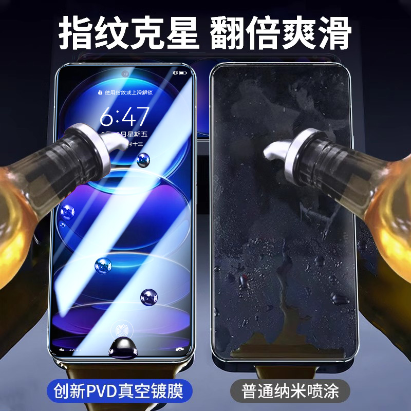 适用红米note12pro钢化膜note12手机膜12pro+极速版十全屏pr0高清por防摔noto防指纹适用小米抗蓝光保护贴膜 - 图1