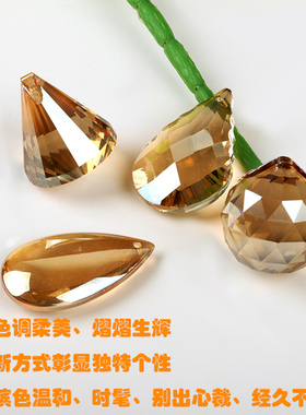 水晶灯配件K9水晶珠帘吊坠玻璃透明钻石球灯饰锥形吊球  水滴马眼