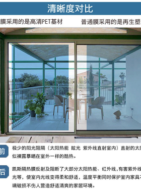 深蓝色浅蓝色福特蓝玻璃贴膜双向透明隔热遮光窗户贴纸门窗自粘