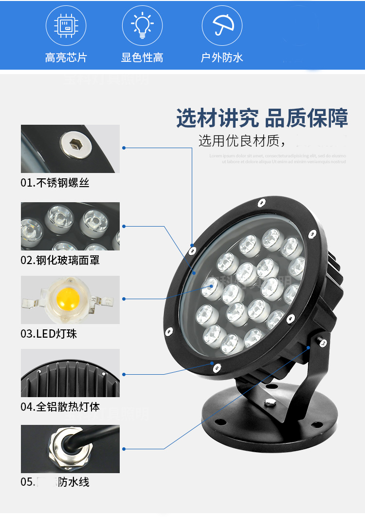 照树灯投射灯园林景观灯户外射灯LED投光灯防水庭院灯草坪插地灯 - 图1