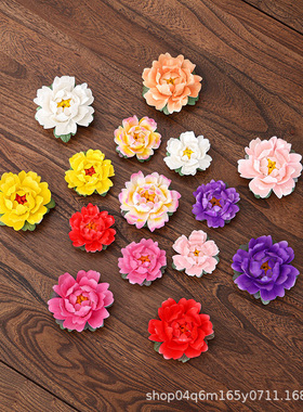 陶瓷手捏牡丹香插摆件手工瓷花