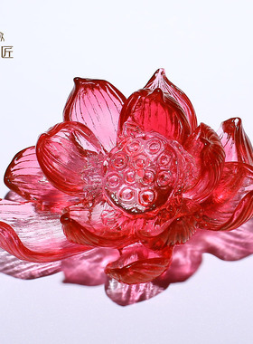 琉璃莲花香炉摆件禅意檀香炉茶桌