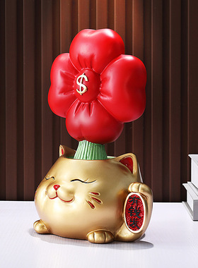 招财猫有钱花摆件前台开业家居