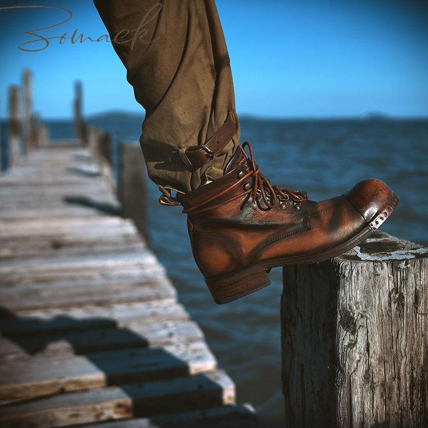 手工定制男鞋马丁靴美式复古马皮手工皮底圆头伞兵日系机车切尔西,淘宝优惠券,粉丝福利购,淘宝优惠卷