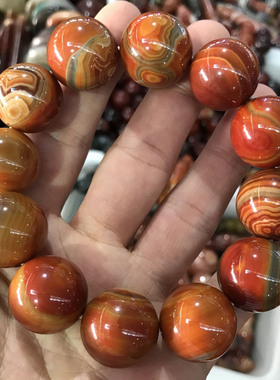 天然缠丝玛瑙手链男士玉石