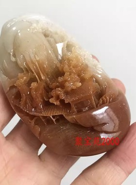 玉石招财把玩件手玩件男女仿天然新疆和田玉糖白玉精雕山水手把件