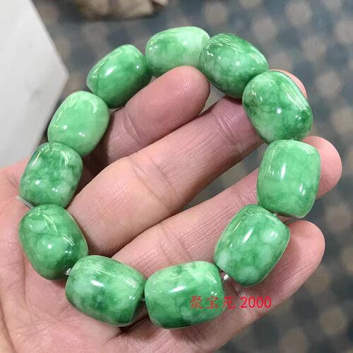 处理玉石干青路路通男女转运手饰皇家帝王紫舒俱来桶珠手串玉手饰 - 图2