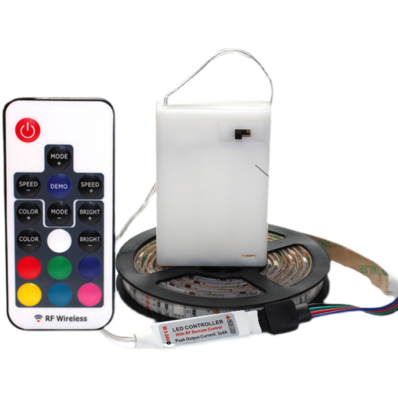 LED电池盒变色灯带遥控控制RGB七彩防水灯条DIY夜摊装饰氛围灯5V,淘宝优惠券,粉丝福利购,淘宝优惠卷