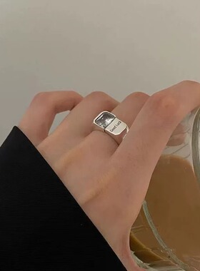 luck开口幸运锆石戒指女款ins小众设计轻奢高级感时尚个性冷淡风