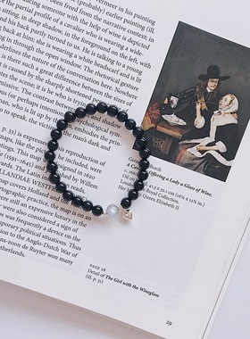 女水晶手串小众设计天然黑曜石