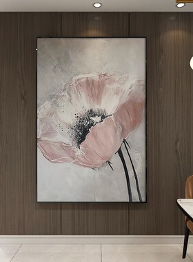 大芬村中古风手绘油画定制现代简约客餐厅玄关花卉电表箱装饰挂画