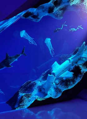 欧美热销海洋主题沉船飞机鲨鱼水母环氧树脂夜灯潜水爱好者的礼物