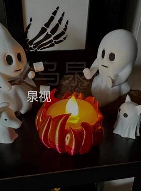 跨境Ghost Campfire Gathering幽灵篝火聚会树脂摆件万圣节装饰