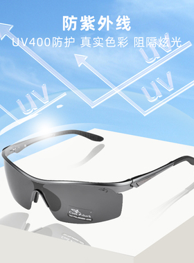 库克鲨鱼偏光运动防风太阳镜男