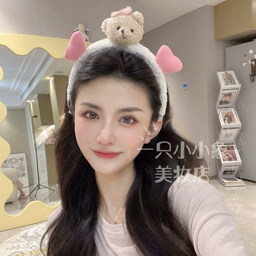 Милый трехмерный ободок, повязка на голову для умывания, аксессуар для волос, с медвежатами, популярно в интернете