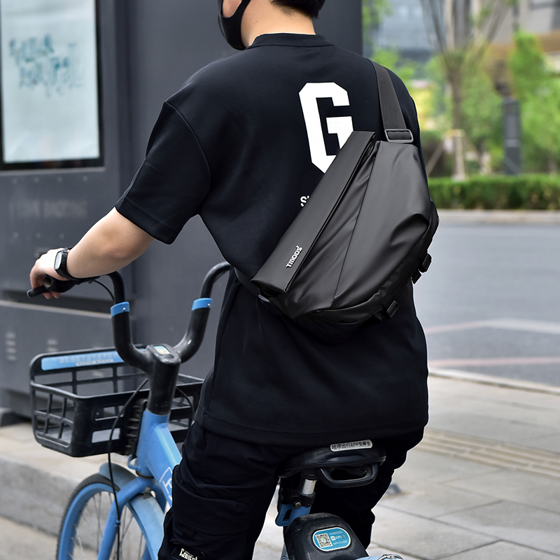 tanmesso单肩斜挎包大容量潮腰包摩托车胸包单肩包磁吸扣背包男士 - 图1