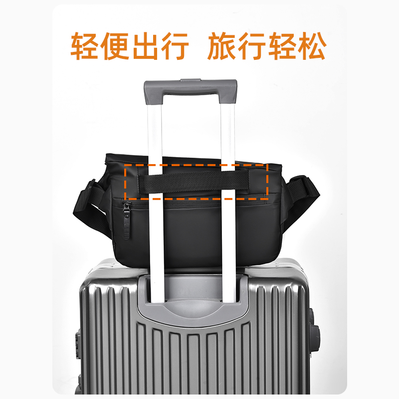 tanmesso单肩斜挎包大容量潮腰包摩托车胸包单肩包磁吸扣背包男士 - 图2