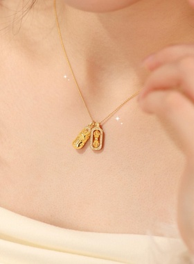 金包银貔貅金刚杵吊坠降魔杵项链