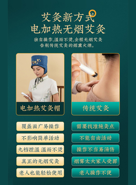 电热艾草热敷帽经期头部舒缓放松