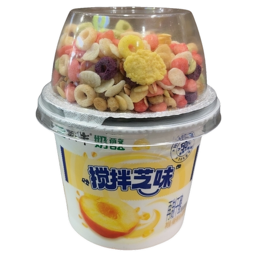 顺丰包邮蒙牛奶酪搅拌芝味干酪混合谷物麦片草莓味180克 - 图0