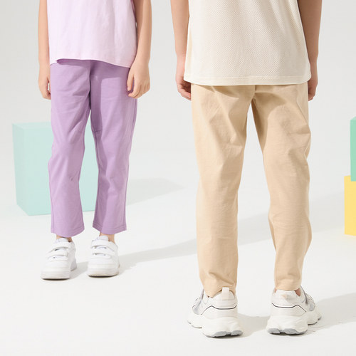 【纯棉】歌瑞家25夏新男女童九分裤弹力全棉校园裤宽松休闲裤乐友 - 图2