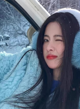 杨超越同款蓝色仿狐狸毛保暖耳罩