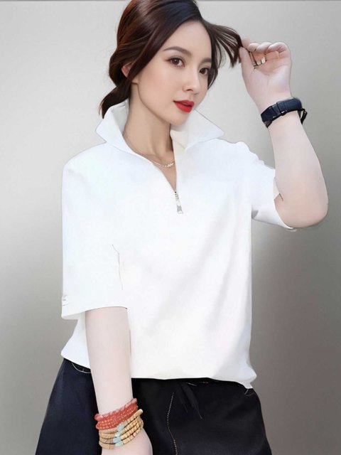 Loose large size T-shirt women's pure cotton half-sleeve fashionable style