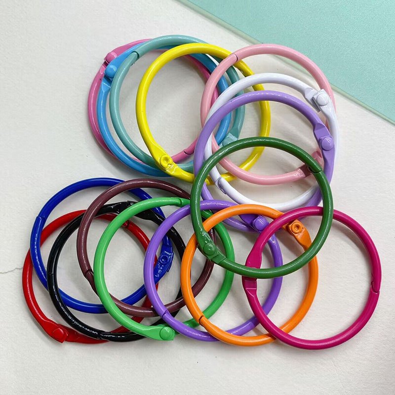 43mm书圈环卡扣环大号活扣环diy饰品配件彩色金属钥匙扣包弹簧圈 - 图2