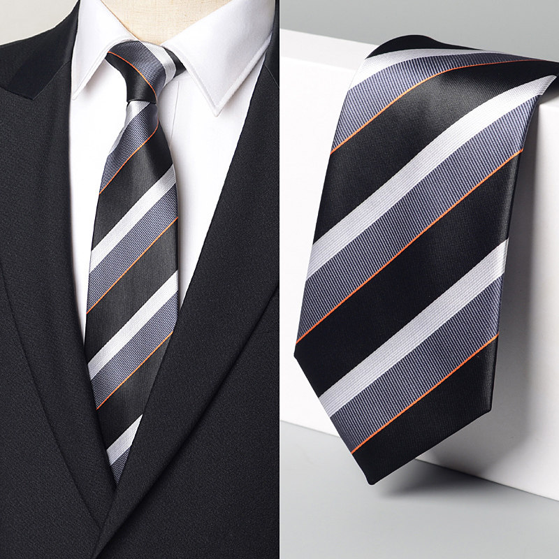 黑灰条纹衬衫装饰西服领带男士正装气质休闲宽版9cm手打新款提花,淘宝优惠券,粉丝福利购,淘宝优惠卷