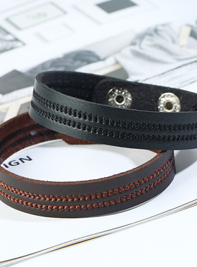 欧美皮革手链皮革简约