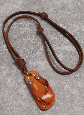 个性复古配饰创意牛皮吊坠项链