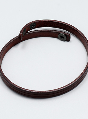 男士绕圈牛皮手链简约大气百搭