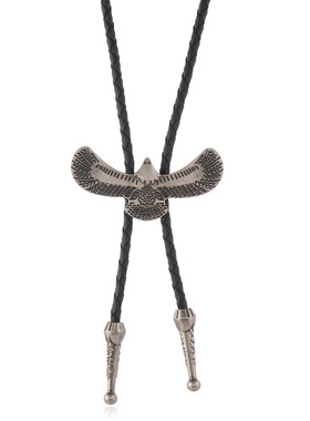 简约朋克牛仔复古毛衣链衬衫领带bolo tie个性高级感百搭皮革项链